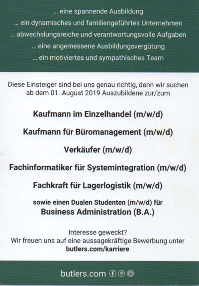 Stellenanzeige Butlers Seite 2